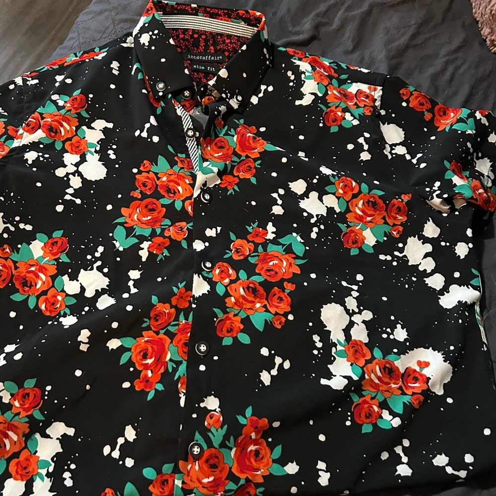 Interaffair Slim Fit Rose Print Button up